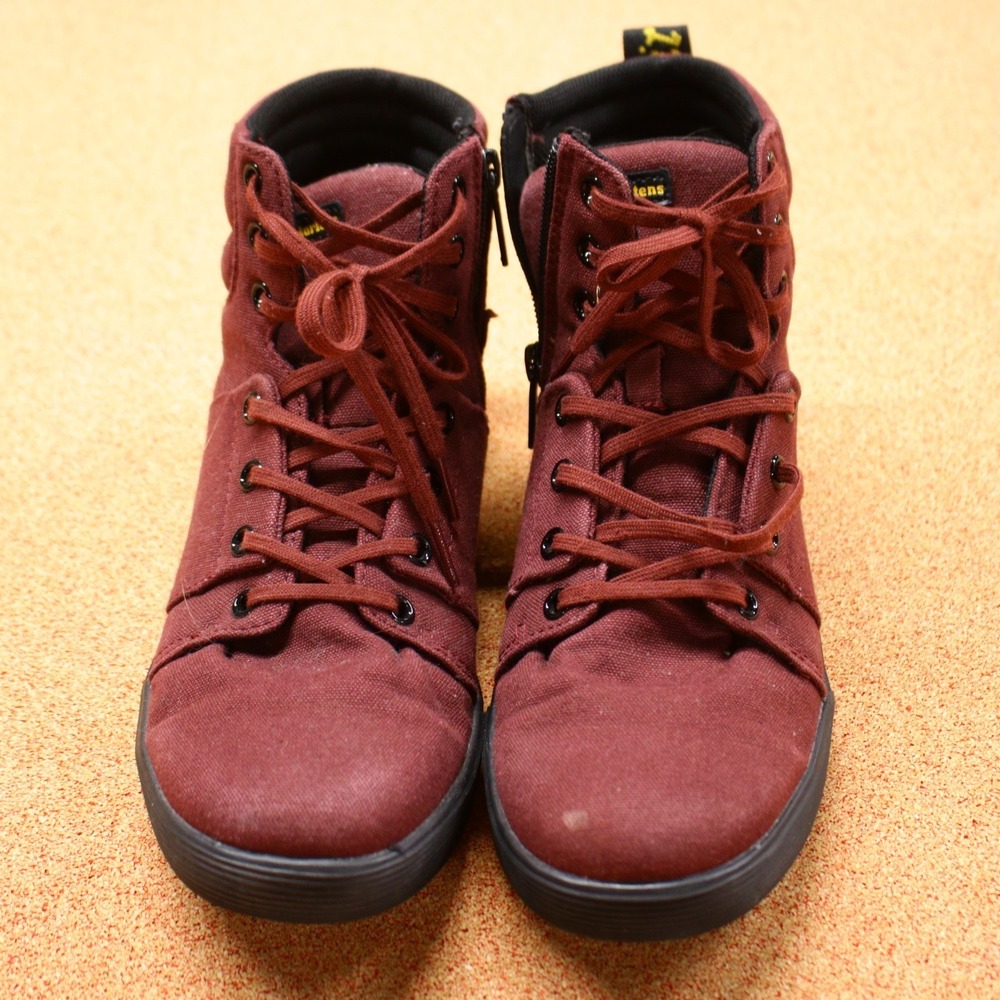 Dr Doc Martens ROZARYA II Womens Size 9 Canvas Red Retro Ray Lace Up Zip side - Picture 2 of 8